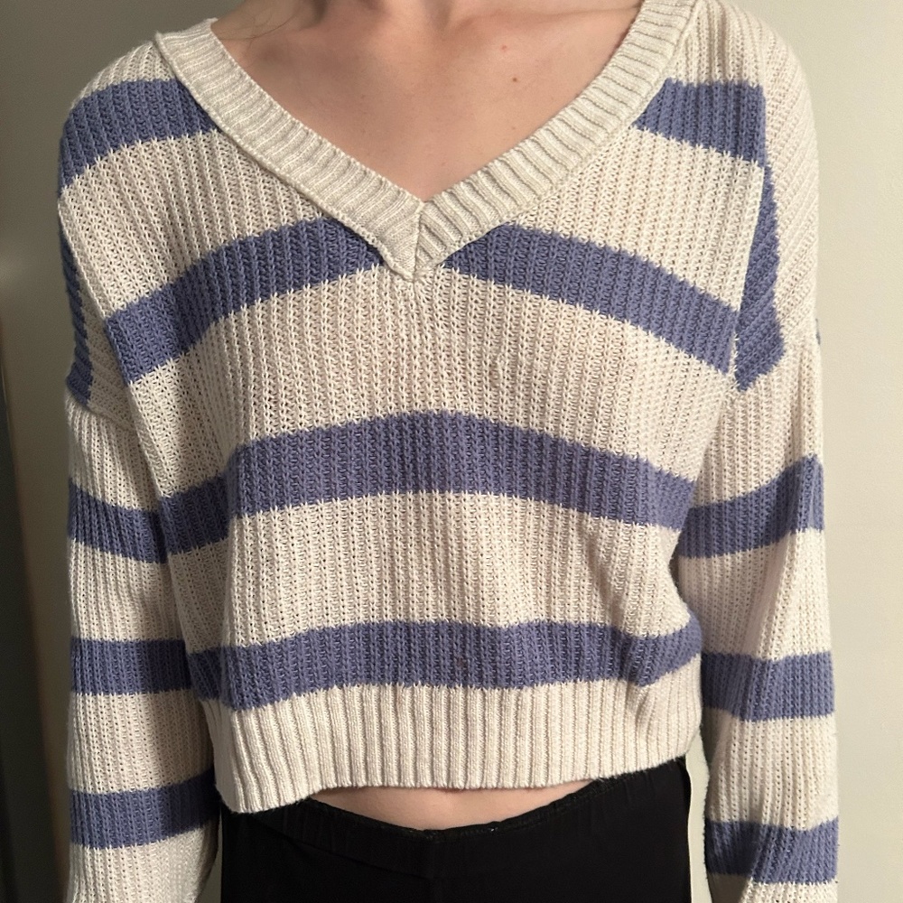 Wild Fable Striped Sweater, Blue & White, Size Medium